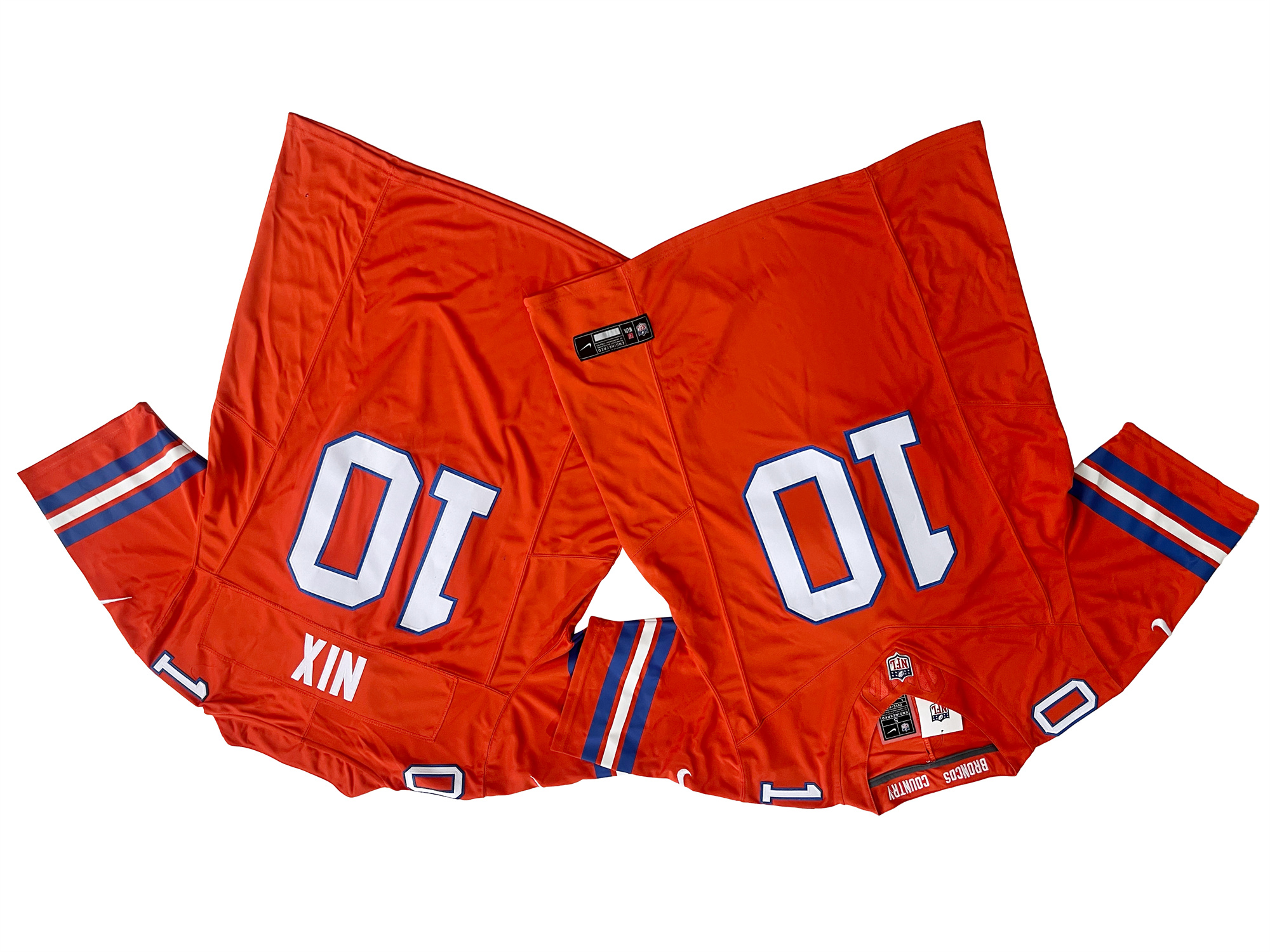 Men Denver Broncos 10 Bo Nix Nike Orange Alternate Mile High Collection 1977 Throwback Vapor F.U.S.E. Limited Jersey